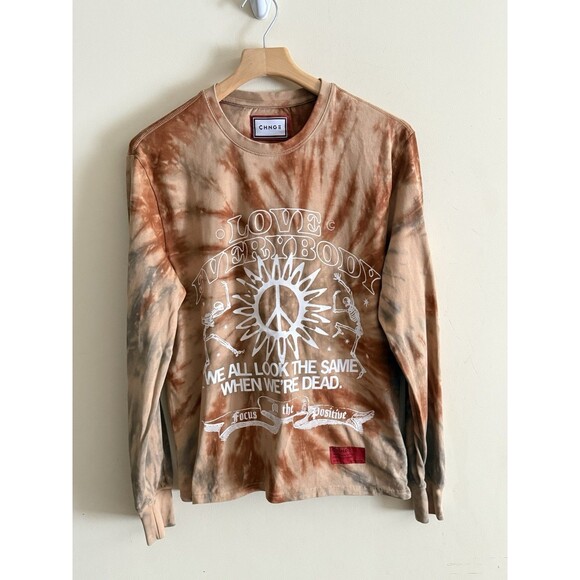 CHNGE Women's Men’s Unisex Medium Long Sleeve Streetwear Brown Medium - Picture 1 of 3